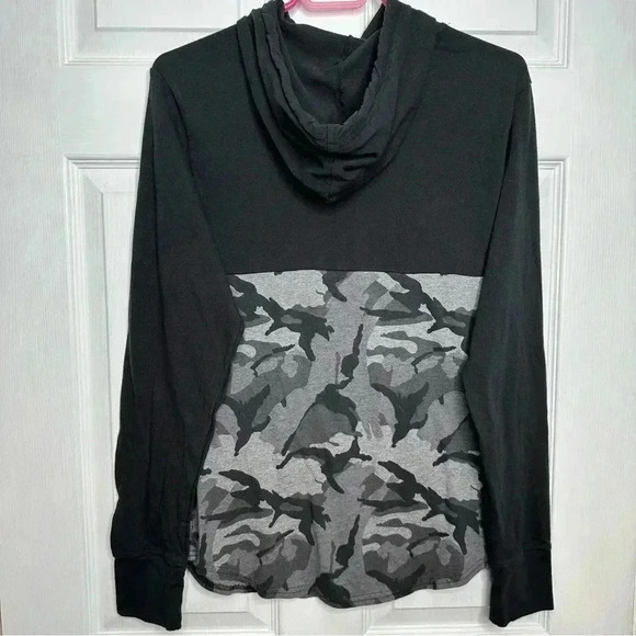 George Hoodie Thin Kangaroo Pocket Black & Grey  Camo Size Small - Picture 9 of 16